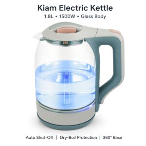 🔥 Kiam Electric Kettle 1.8L – প্রিমিয়াম গ্লাস কেটলি